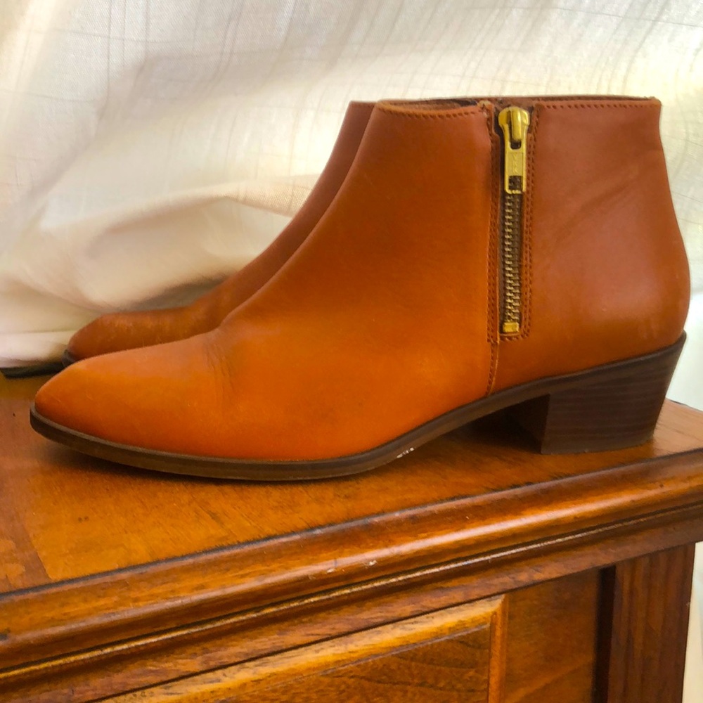 J Crew cognac ankle boot